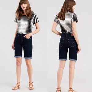 Levi’s Denim Bermuda Shorts 27 Dark Wash Jean Shorts Preppy Nautical 4 Chic